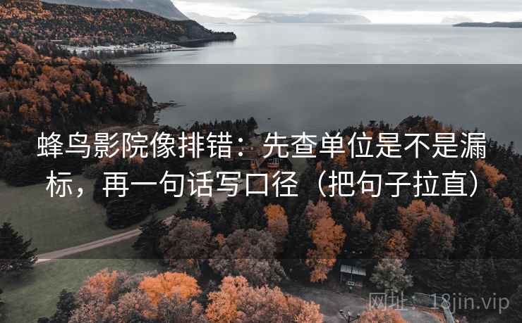 蜂鸟影院像排错:先查单位是不是漏标,再一句话写口径(把句子拉直)